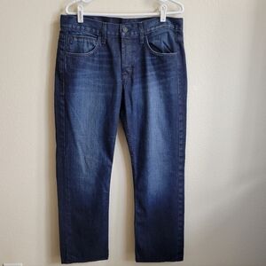 Hudson Men's Byron Straight Jeans Medium Blue Finish With Button Fly Size 33.